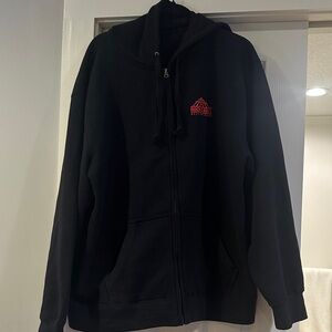 Black Hoodie with Red Logo